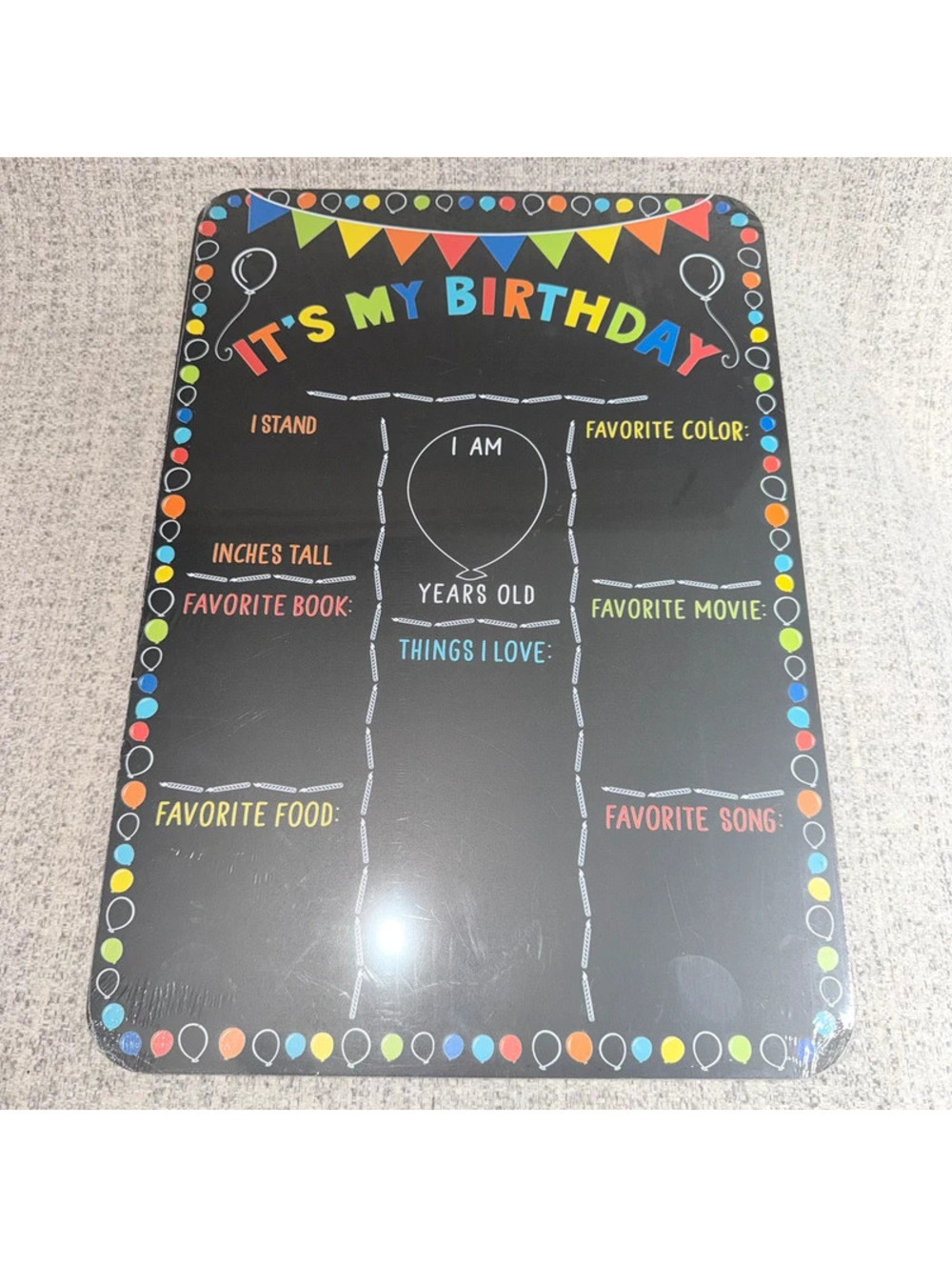 New Birthday Chalkboard Sign Kids Birthday Interview Milestone Photo Prop Board